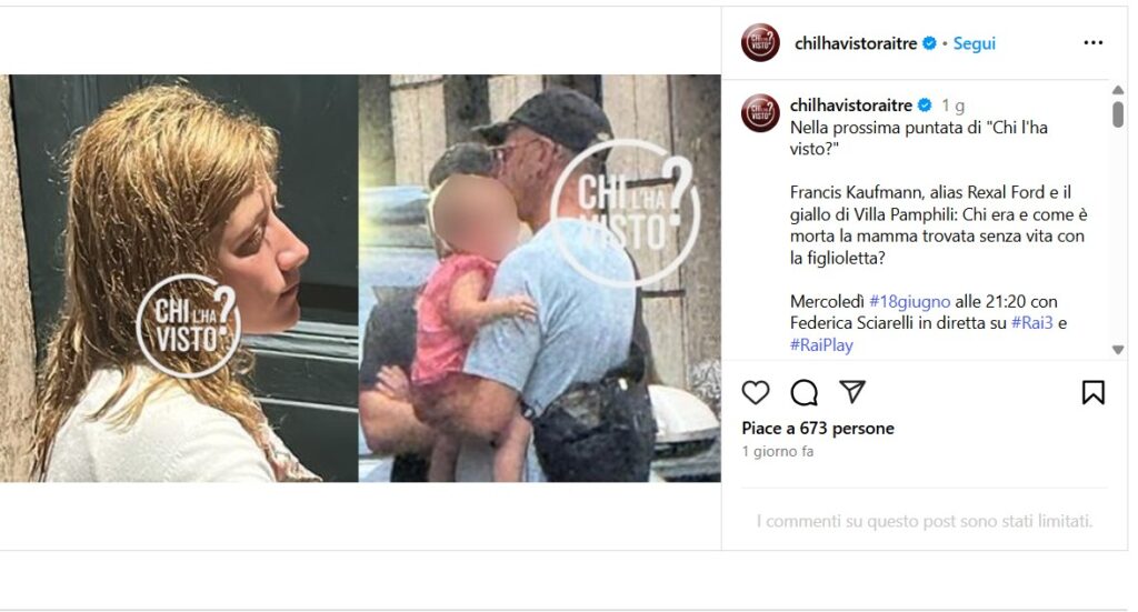 Villa Pamphili, finalmente la donna morta ha un nome. La svolta a Chi l'ha Visto?